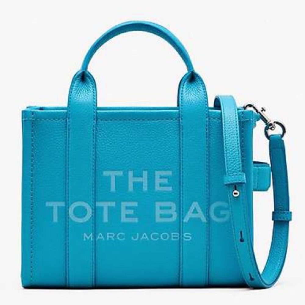 👜 Marc Jacobs The Tote Bag – Mini Leather (Aqua Blue)